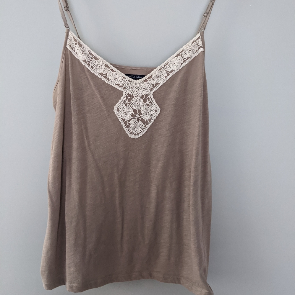 Macrame detail tank top
